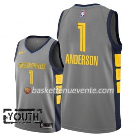 Maillot Basket Memphis Grizzlies Kyle Anderson 1 2018-19 Nike City Edition Gris Swingman - Enfant